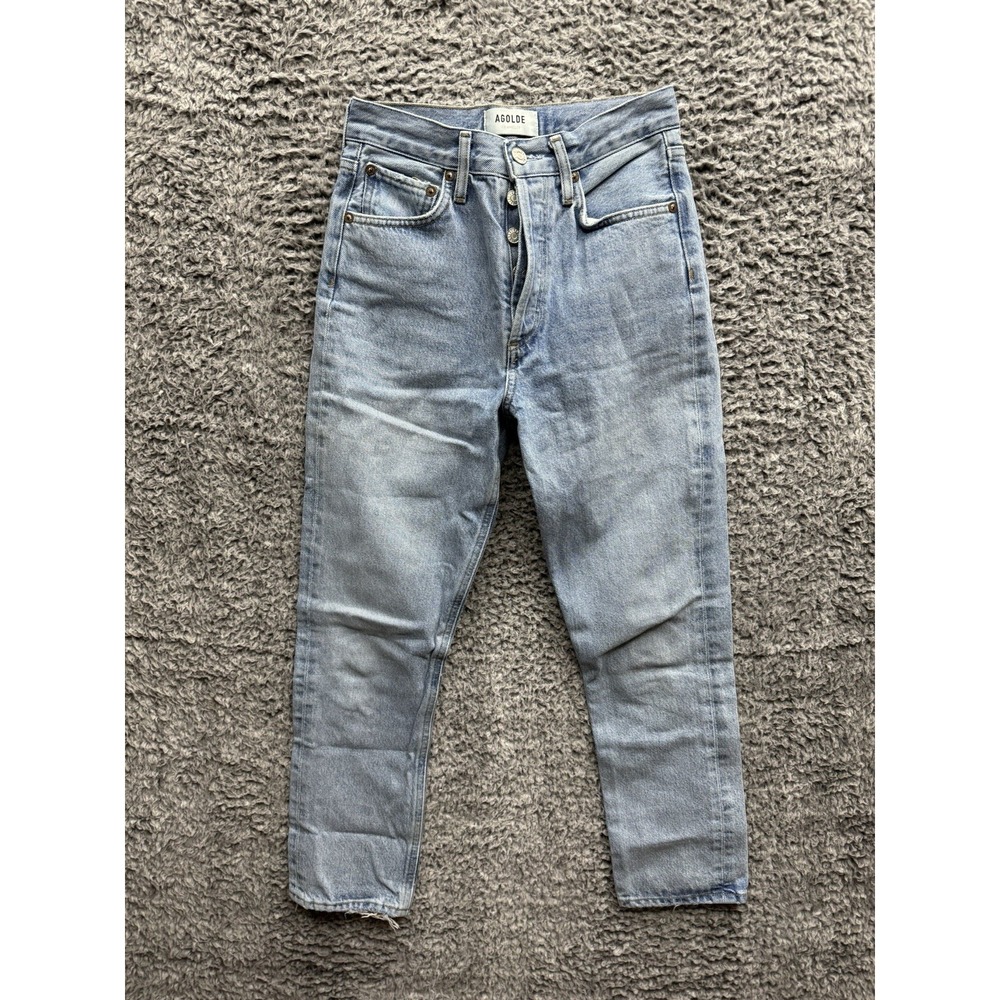 Agolde‎ Riley Crop Jeans Blue Cotton Women's Size 23 Skinny